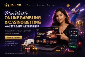 "Diamond Exchange casino and cricket betting review banner with female influencer, gaming interface, and live betting screen"