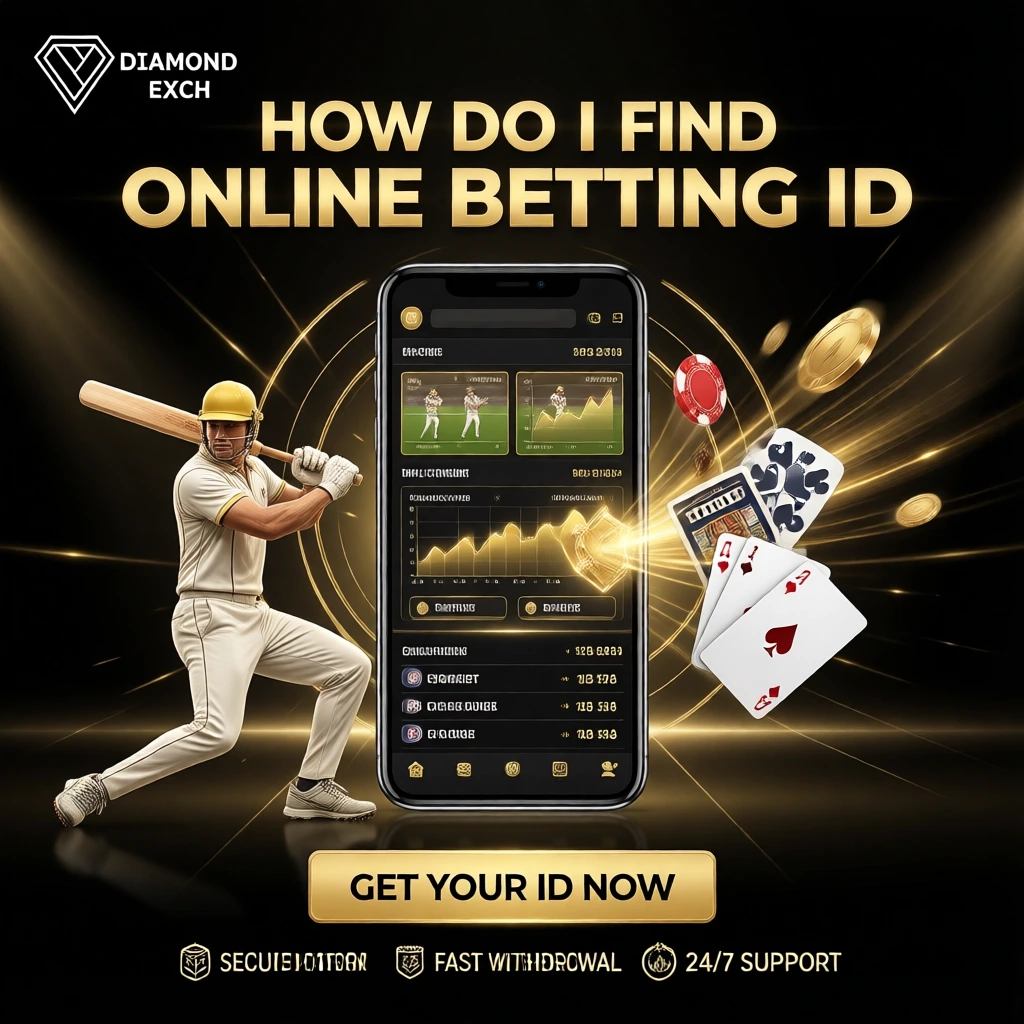Trusted online betting ID guide with Diamond Exchange showing live betting dashboard, IPL cricket, online casino, teen patti and secure fast withdrawal features on mobile app interface