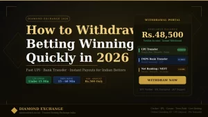 Diamond Exchange withdrawal guide 2026 - Fast UPI, IMPS and bank transfer methods for Indian bettors on Diamondexch online betting platform